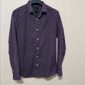 01.ALGO Purple Casual Button Down Shirt‎ with Subtle Pattern